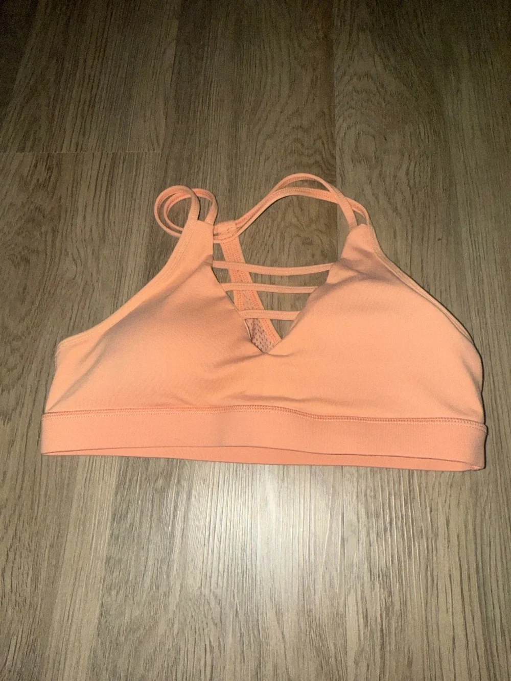 ZYIA Peach Strappy Sports Bra Athletic Activewear Yoga Gym Training Athleisure